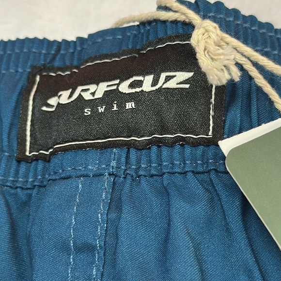 Surf Cuz Teal Striped Swim Trunks NWT Medium - Picture 4 of 6